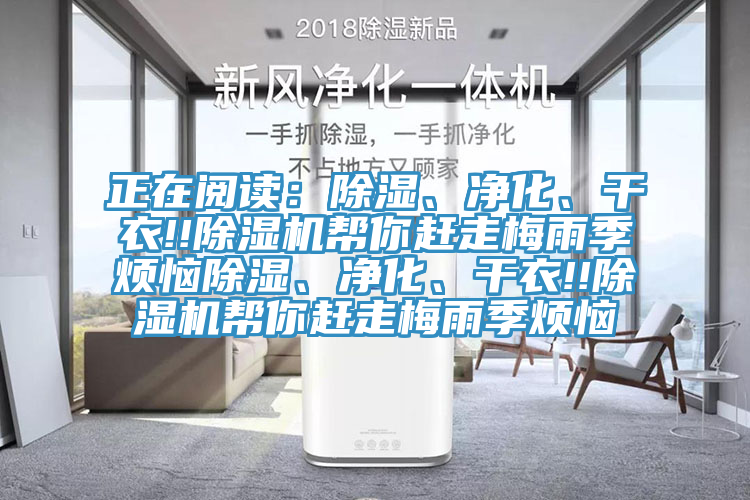 正在閱讀：除濕、凈化、干衣!!除濕機(jī)幫你趕走梅雨季煩惱除濕、凈化、干衣!!除濕機(jī)幫你趕走梅雨季煩惱