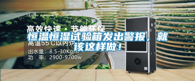恒溫恒濕試驗箱發(fā)出警報，就該這樣做！