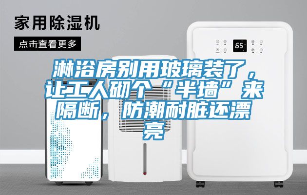 淋浴房別用玻璃裝了，讓工人砌個“半墻”來隔斷，防潮耐臟還漂亮